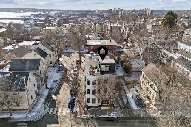 view of snowy aerial view