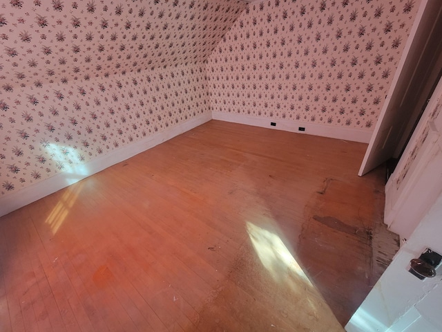 spare room featuring hardwood / wood-style flooring