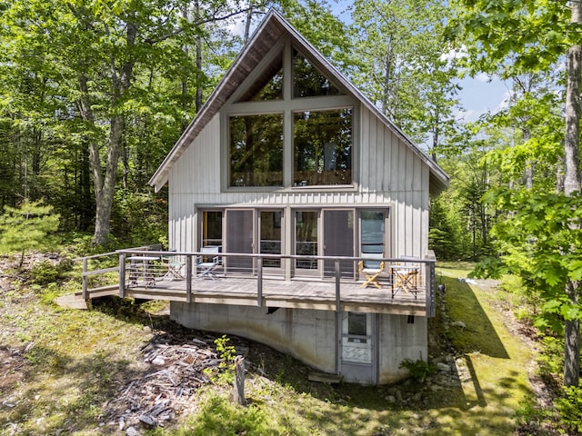 36 Storer Rd, Bremen, ME 04551 - back of property featuring a wooden deck