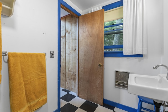 36 Storer Rd, Bremen, ME 04551 - bathroom featuring tile patterned floors and a sink