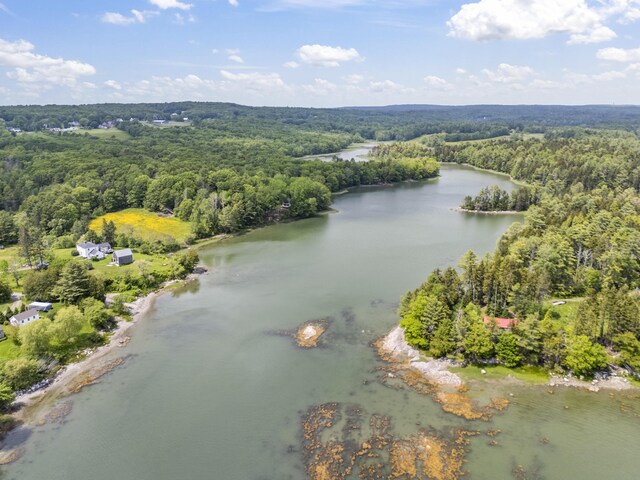 36 Storer Rd, Bremen, ME 04551 - aerial overview of property's location with a forest and a nearby body of water