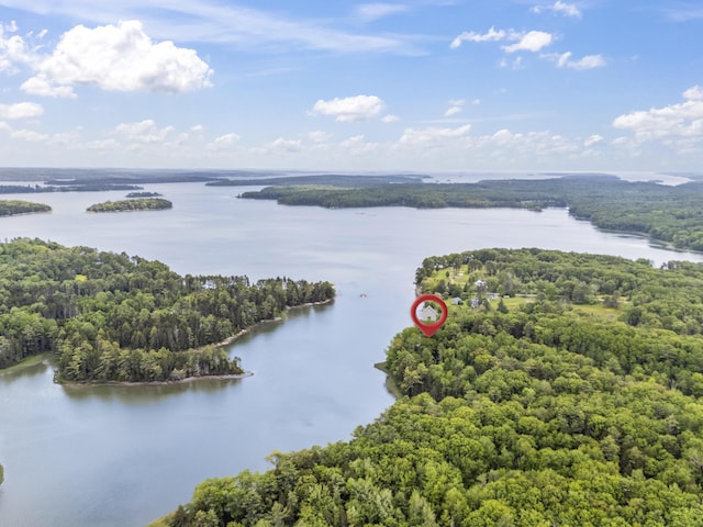 36 Storer Rd, Bremen, ME 04551 - drone / aerial view of a heavily wooded area and a nearby body of water