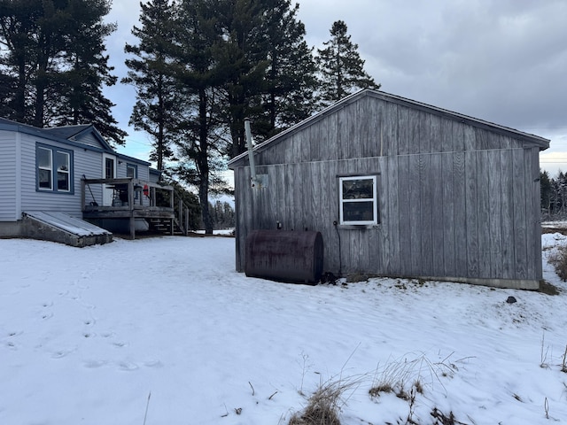 view of snow covered structure