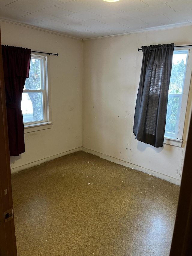 empty room with ornamental molding