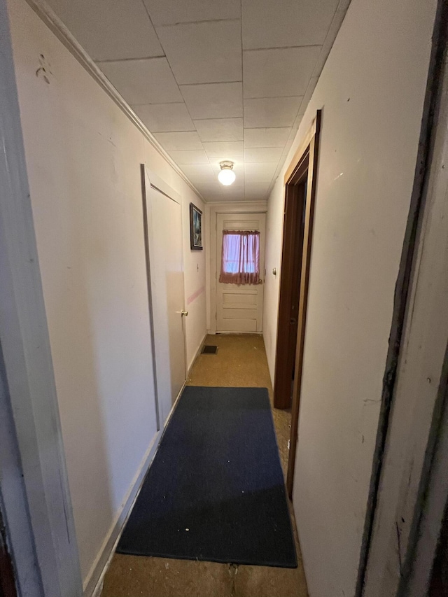 corridor with ornamental molding