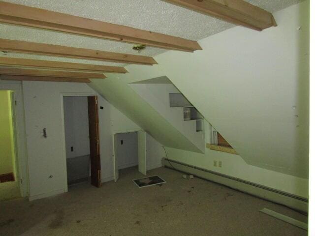 basement with baseboard heating