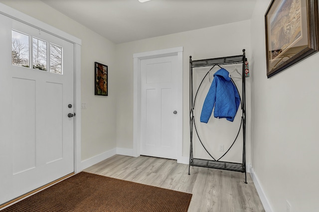 entrance foyer featuring light wood-type flooring