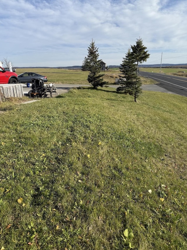 view of yard with a rural view