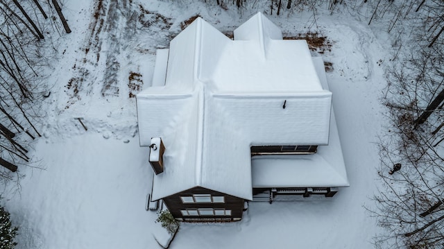 view of snowy aerial view