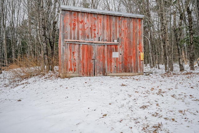 view of snow covered structure