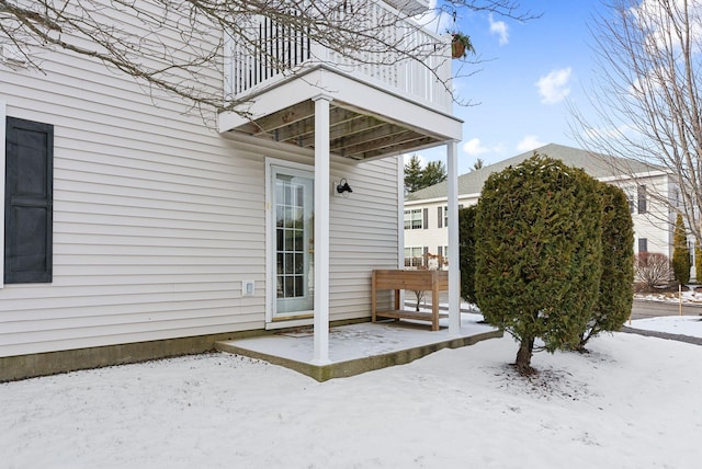 exterior space with a balcony