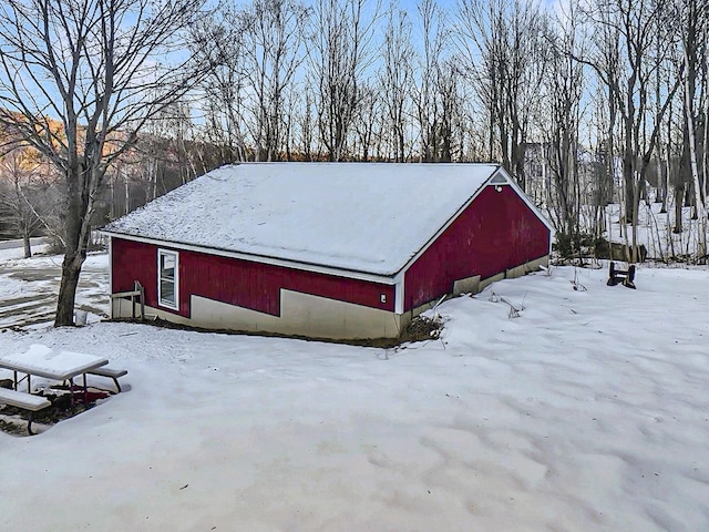 view of snow covered structure