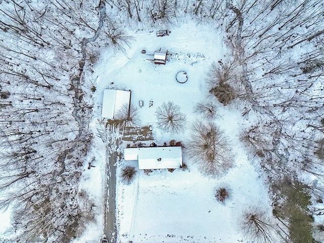 view of snowy aerial view