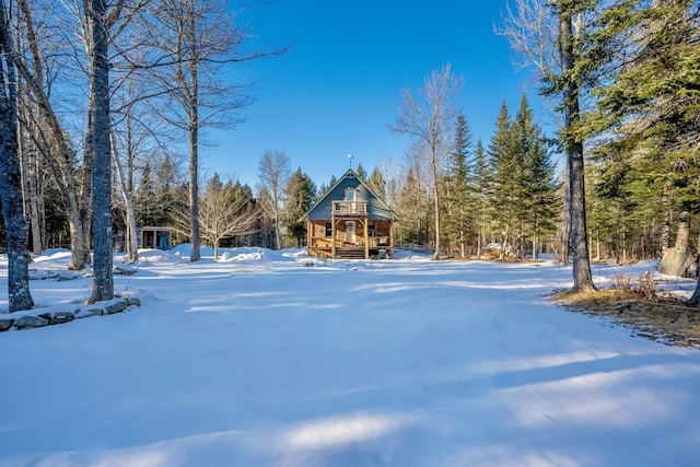 view of snowy yard