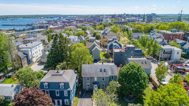 drone / aerial view with a residential view