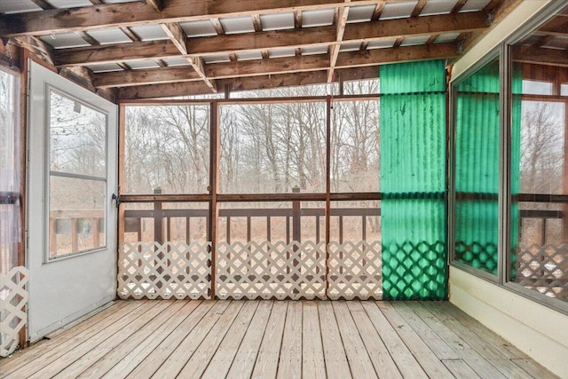 view of unfurnished sunroom