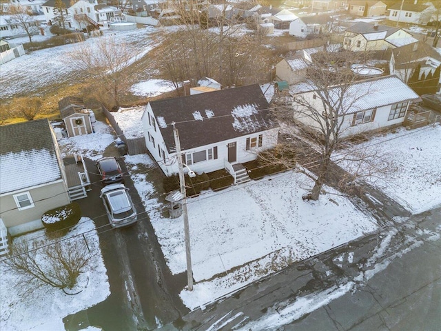 view of snowy aerial view