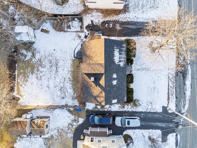 view of snowy aerial view