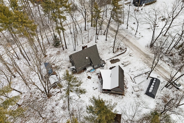 view of snowy aerial view