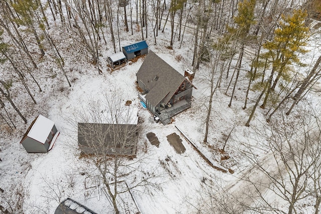 view of snowy aerial view