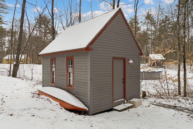 view of snow covered structure