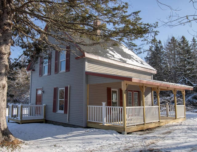 exterior space with covered porch