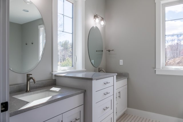 bathroom featuring tile patterned floors and vanity