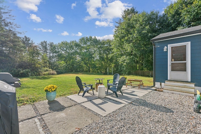 view of patio / terrace with a grill