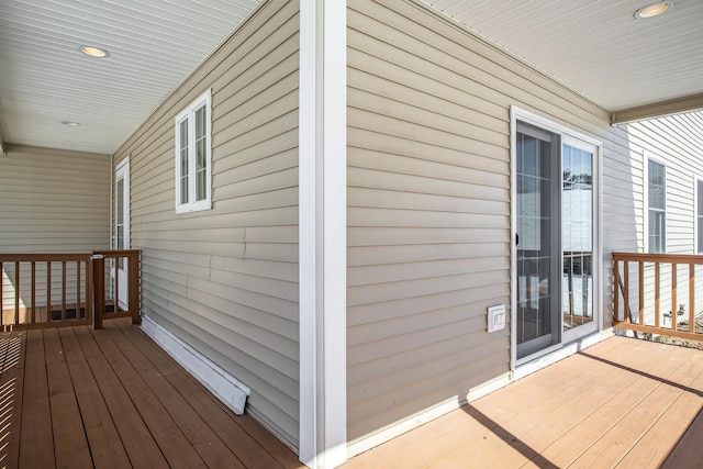 deck with covered porch