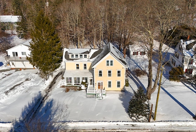 view of snowy aerial view