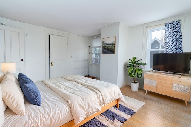 bedroom featuring wood-type flooring