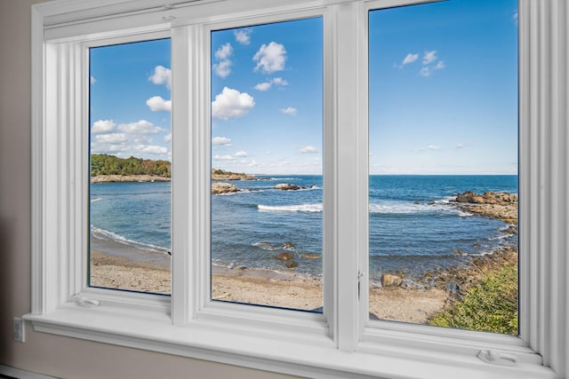 water view featuring a beach view