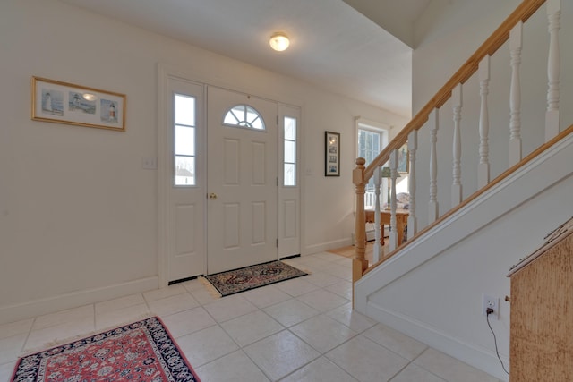 view of tiled foyer entrance