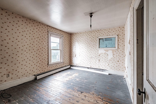 empty room with dark wood-type flooring