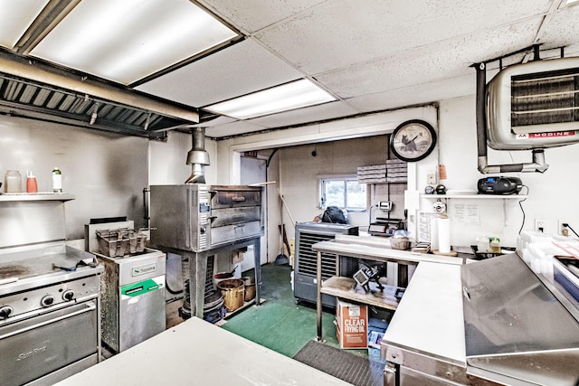 kitchen with a paneled ceiling