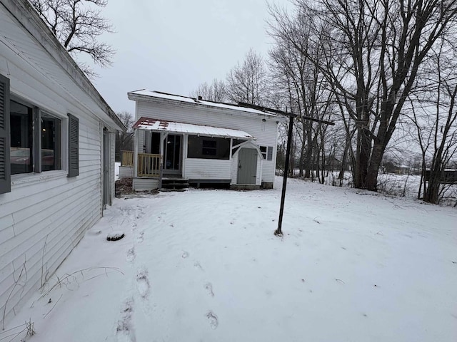 exterior space with a storage unit