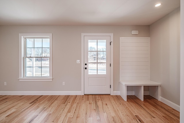 entryway featuring light hardwood / wood-style floors