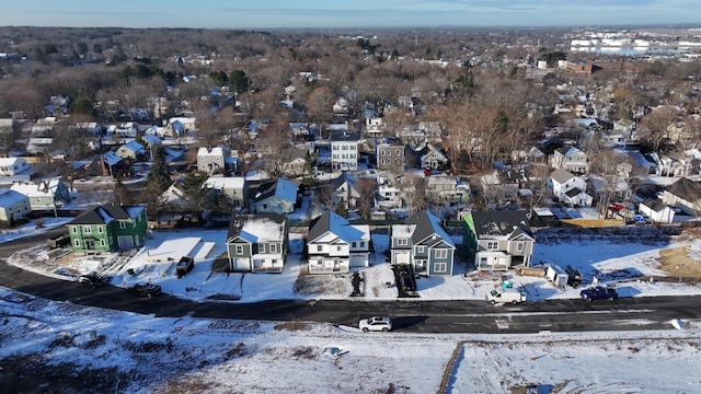 view of snowy aerial view