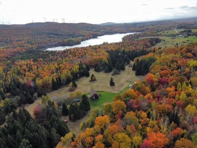 55 Brown Rd, Oakfield, ME 04763 - drone / aerial view featuring a water view