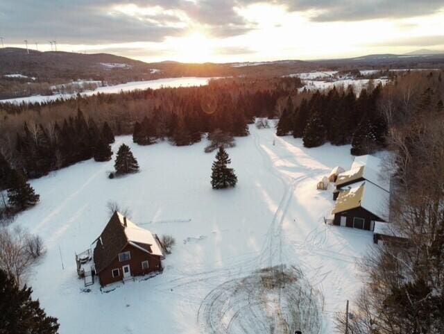 55 Brown Rd, Oakfield, ME 04763 - view of snowy aerial view
