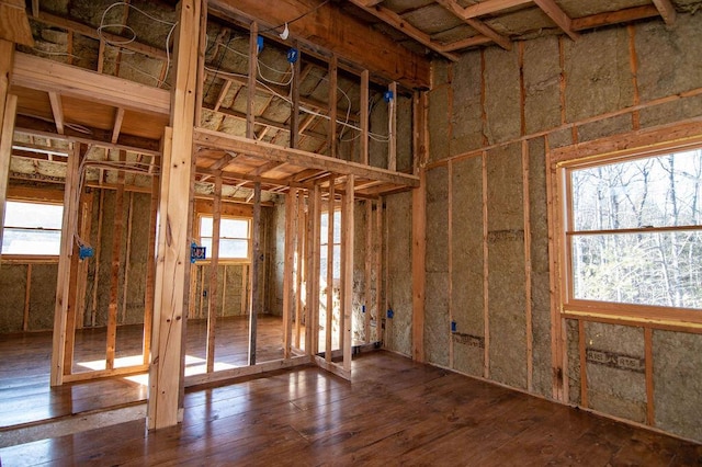 miscellaneous room with dark wood-type flooring