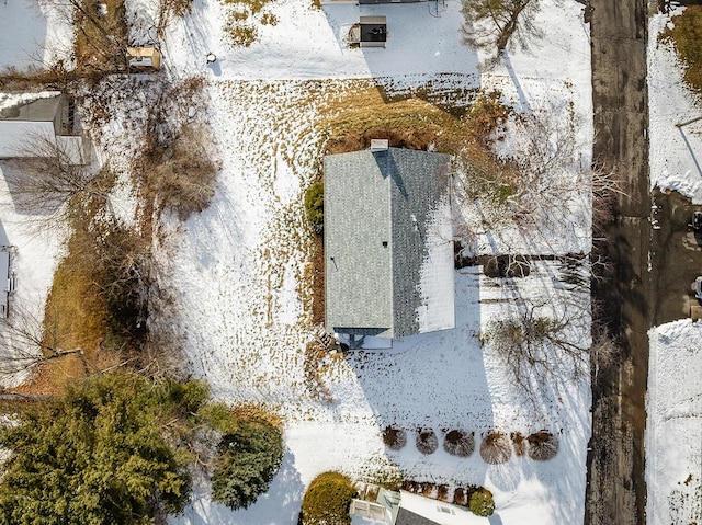 view of snowy aerial view