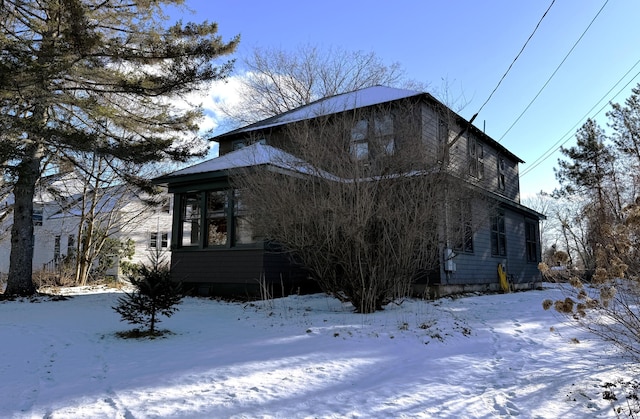 view of snowy exterior