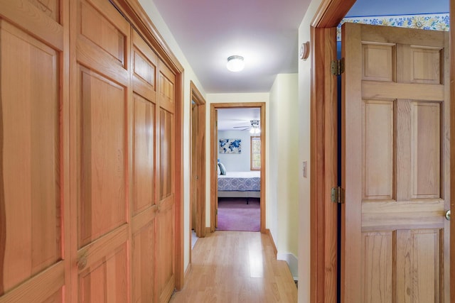 hallway featuring light hardwood / wood-style floors