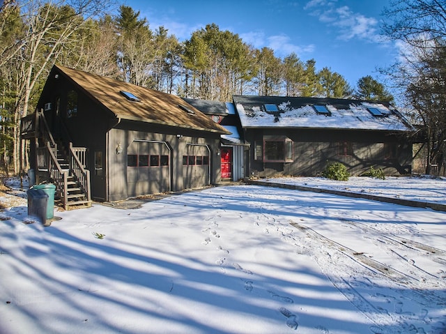 exterior space featuring a garage