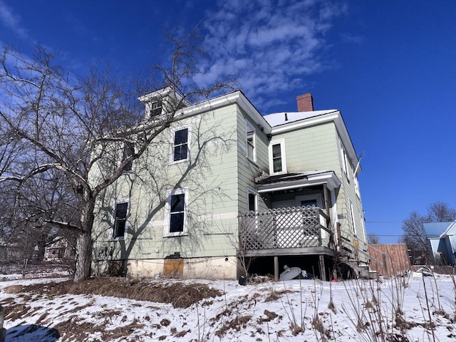 view of snowy exterior