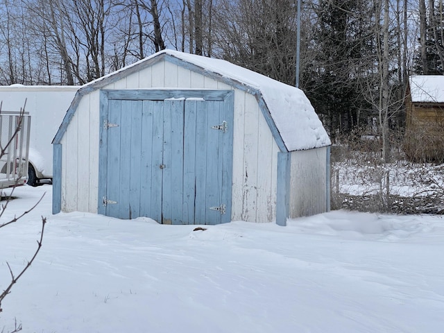 view of snow covered structure