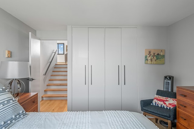 bedroom featuring light hardwood / wood-style floors