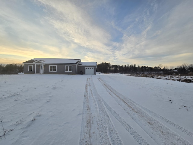 exterior space featuring a garage