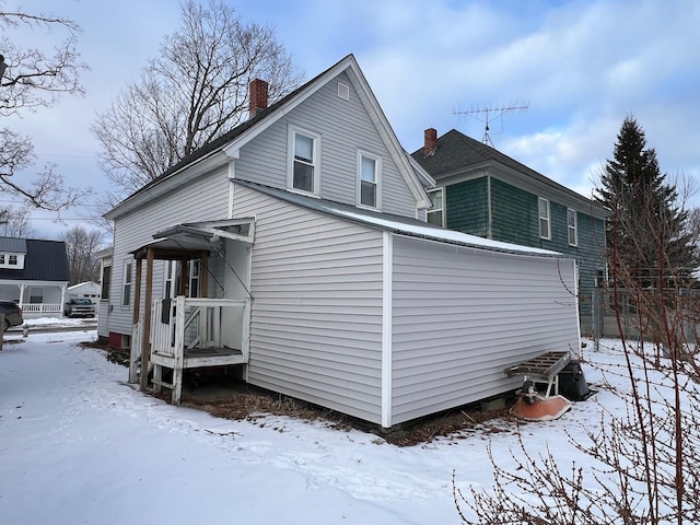 view of snowy exterior